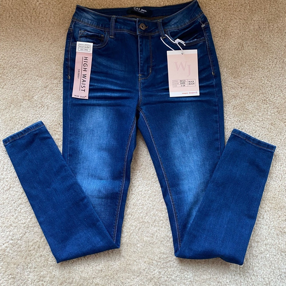 Wax Jean high waist skinny dark wash